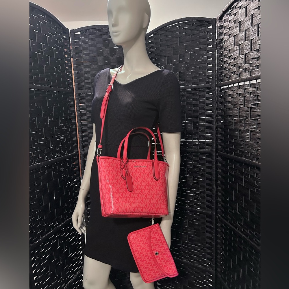 Micheal Michael Kors geranium pink small removable Crossbody tote MSRP 258